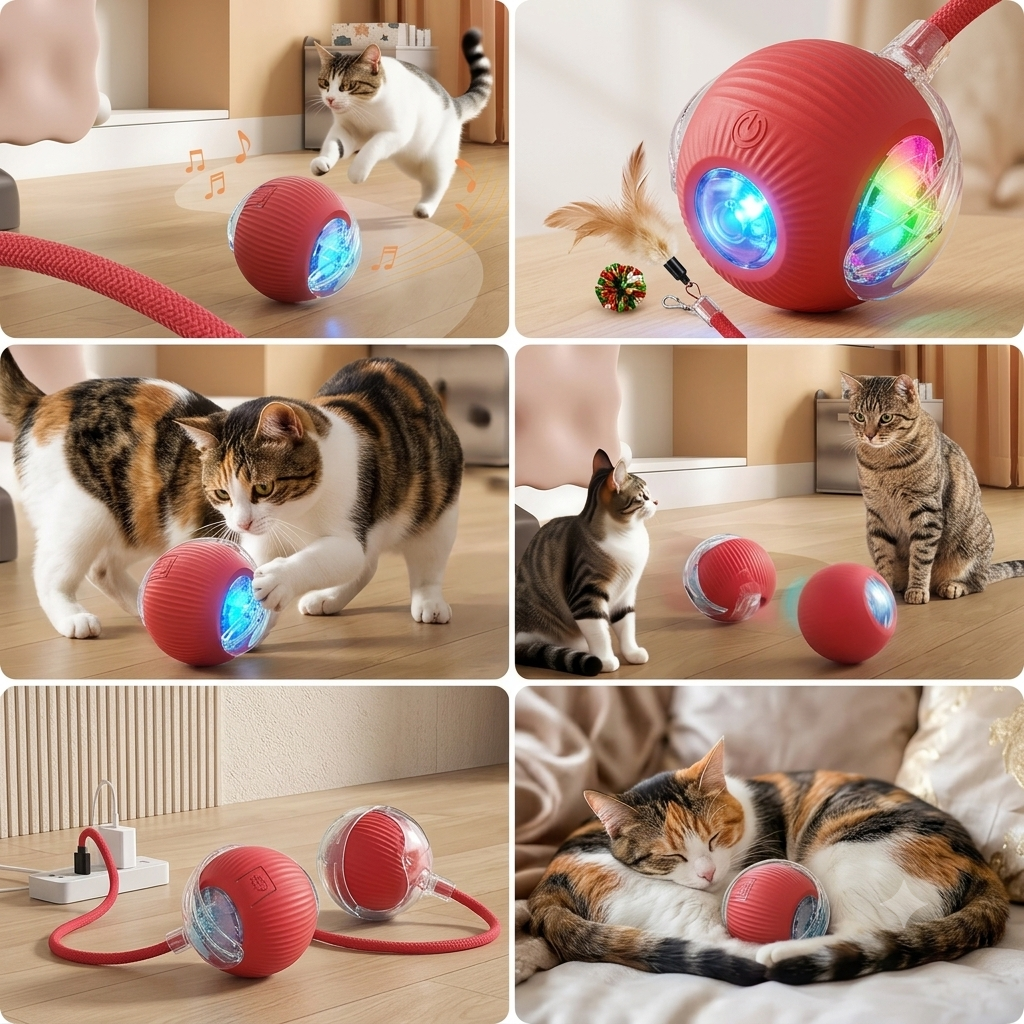 Balle roulante automatique pour chat Poil & Co – photo 6