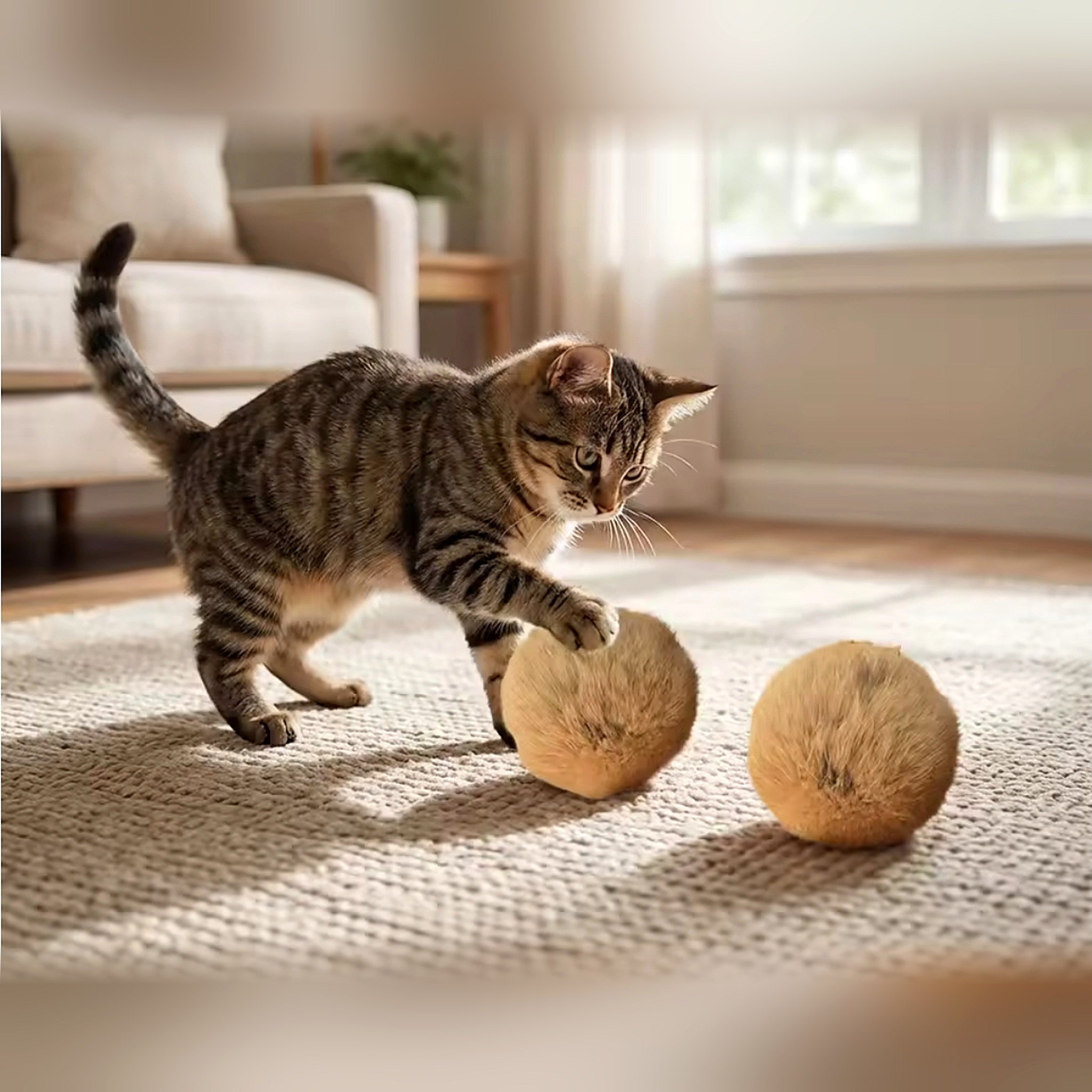Balle en fourrure de lapin pour chat Poil & Co – photo 3