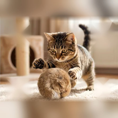 Balle en fourrure de lapin pour chat Poil & Co – photo 1